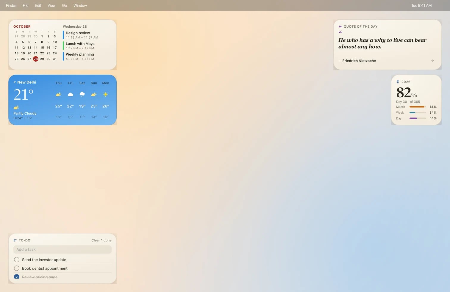 The Morning Desk setup on a Mac desktop