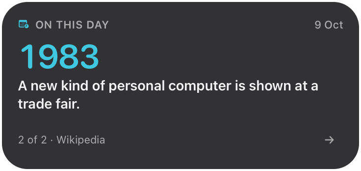 On This Day widget