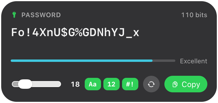 Password Generator widget