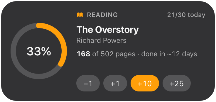 Reading Progress widget
