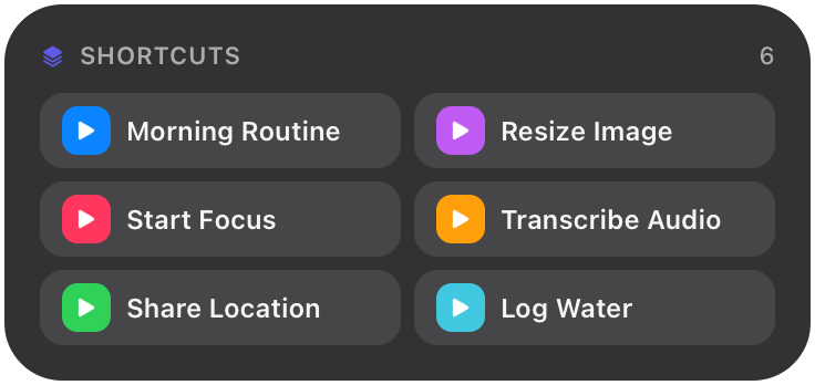 Shortcuts widget
