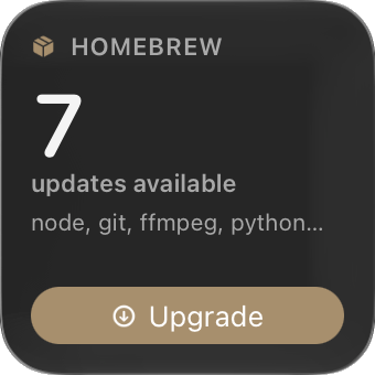 Homebrew widget