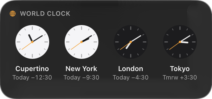 World Clock widget